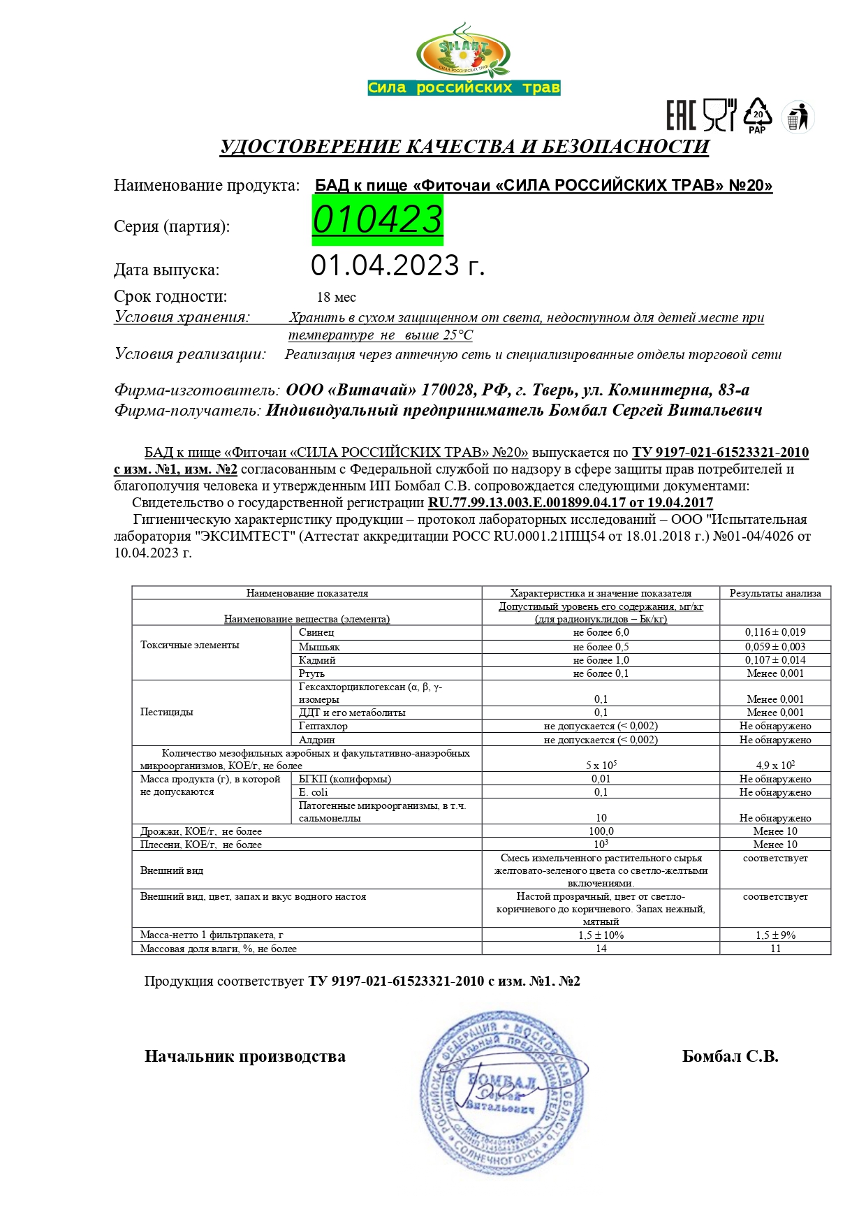Паспорт №042023